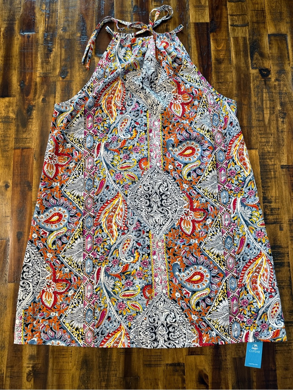 🌵Cupshe swimsuit cover-up floral Paisley colorful summer lightweight dress NWT
